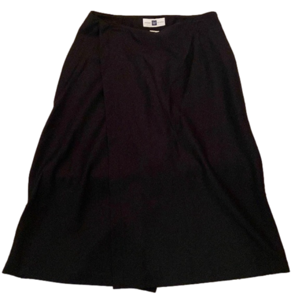 NWT Gap Factory Store Wool Wrap Skirt Black 1